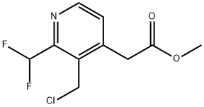 Methyl 3-(chloromethyl)-2-(difluoromethyl)pyridine-4-acetate Structural