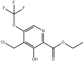 Ethyl 4-(chloromethyl)-3-hydroxy-5-(trifluoromethoxy)pyridine-2-carboxylate Structural