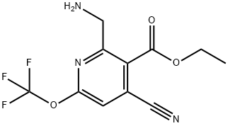 Ethyl 2-(aminomethyl)-4-cyano-6-(trifluoromethoxy)pyridine-3-carboxylate Structural