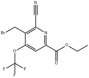 Ethyl 3-(bromomethyl)-2-cyano-4-(trifluoromethoxy)pyridine-6-carboxylate Structural