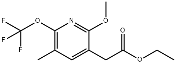 Ethyl 2-methoxy-5-methyl-6-(trifluoromethoxy)pyridine-3-acetate Structural