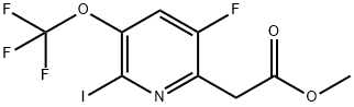 Methyl 5-fluoro-2-iodo-3-(trifluoromethoxy)pyridine-6-acetate Structural