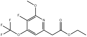 Ethyl 3-fluoro-2-methoxy-4-(trifluoromethoxy)pyridine-6-acetate Structural