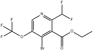 Ethyl 4-bromo-2-(difluoromethyl)-5-(trifluoromethoxy)pyridine-3-carboxylate Structural