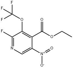Ethyl 2-fluoro-5-nitro-3-(trifluoromethoxy)pyridine-4-carboxylate Structural