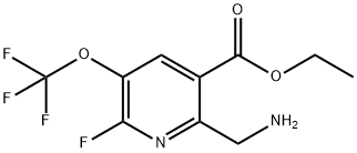 Ethyl 2-(aminomethyl)-6-fluoro-5-(trifluoromethoxy)pyridine-3-carboxylate Structural