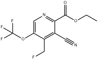 Ethyl 3-cyano-4-(fluoromethyl)-5-(trifluoromethoxy)pyridine-2-carboxylate Structural
