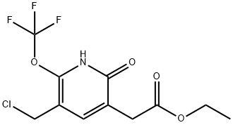 Ethyl 3-(chloromethyl)-6-hydroxy-2-(trifluoromethoxy)pyridine-5-acetate Structural