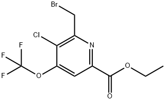 Ethyl 2-(bromomethyl)-3-chloro-4-(trifluoromethoxy)pyridine-6-carboxylate Structural