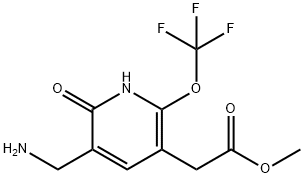 Methyl 3-(aminomethyl)-2-hydroxy-6-(trifluoromethoxy)pyridine-5-acetate Structural