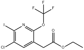 Ethyl 3-chloro-2-iodo-6-(trifluoromethoxy)pyridine-5-acetate Structural