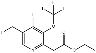 Ethyl 5-(fluoromethyl)-4-iodo-3-(trifluoromethoxy)pyridine-2-acetate Structural