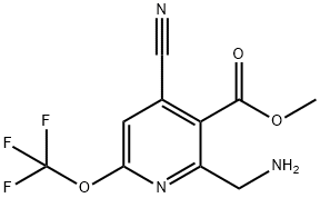 Methyl 2-(aminomethyl)-4-cyano-6-(trifluoromethoxy)pyridine-3-carboxylate Structural
