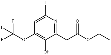 Ethyl 3-hydroxy-6-iodo-4-(trifluoromethoxy)pyridine-2-acetate Structural