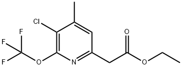 Ethyl 3-chloro-4-methyl-2-(trifluoromethoxy)pyridine-6-acetate Structural