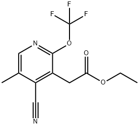Ethyl 4-cyano-5-methyl-2-(trifluoromethoxy)pyridine-3-acetate Structural