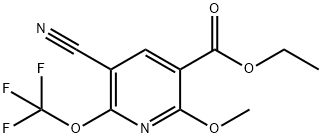 Ethyl 3-cyano-6-methoxy-2-(trifluoromethoxy)pyridine-5-carboxylate Structural