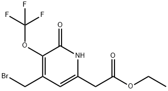 Ethyl 4-(bromomethyl)-2-hydroxy-3-(trifluoromethoxy)pyridine-6-acetate Structural