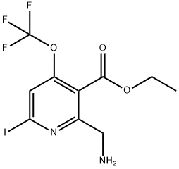 Ethyl 2-(aminomethyl)-6-iodo-4-(trifluoromethoxy)pyridine-3-carboxylate Structural