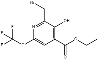 Ethyl 2-(bromomethyl)-3-hydroxy-6-(trifluoromethoxy)pyridine-4-carboxylate Structural