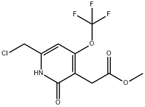 Methyl 6-(chloromethyl)-2-hydroxy-4-(trifluoromethoxy)pyridine-3-acetate Structural
