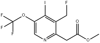 Methyl 3-(fluoromethyl)-4-iodo-5-(trifluoromethoxy)pyridine-2-acetate Structural