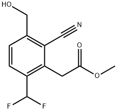 Methyl 2-cyano-6-difluoromethyl-3-(hydroxymethyl)phenylacetate Structural
