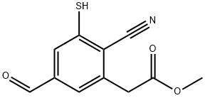 Methyl 2-cyano-5-formyl-3-mercaptophenylacetate Structural