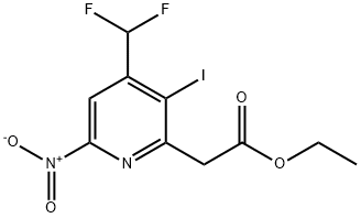 Ethyl 4-(difluoromethyl)-3-iodo-6-nitropyridine-2-acetate Structural