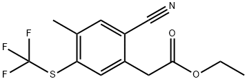 Ethyl 2-cyano-4-methyl-5-(trifluoromethylthio)phenylacetate Structural