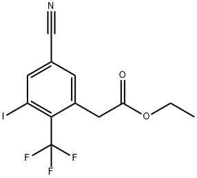Ethyl 5-cyano-3-iodo-2-(trifluoromethyl)phenylacetate Structural