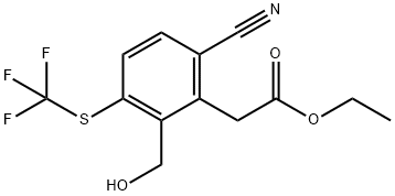 Ethyl 6-cyano-2-hydroxymethyl-3-(trifluoromethylthio)phenylacetate Structural