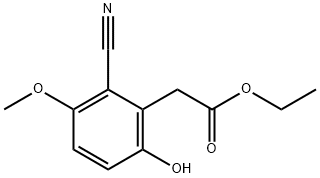 Ethyl 2-cyano-6-hydroxy-3-methoxyphenylacetate Structural