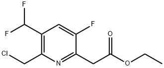 Ethyl 2-(chloromethyl)-3-(difluoromethyl)-5-fluoropyridine-6-acetate Structural