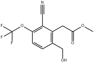 Methyl 2-cyano-6-hydroxymethyl-3-(trifluoromethoxy)phenylacetate Structural
