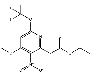 Ethyl 4-methoxy-3-nitro-6-(trifluoromethoxy)pyridine-2-acetate Structural