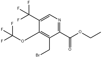 Ethyl 3-(bromomethyl)-4-(trifluoromethoxy)-5-(trifluoromethyl)pyridine-2-carboxylate Structural