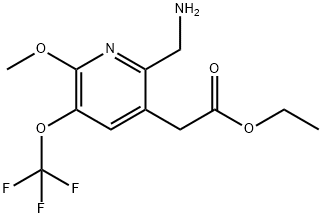Ethyl 2-(aminomethyl)-6-methoxy-5-(trifluoromethoxy)pyridine-3-acetate Structural