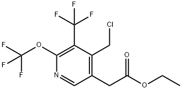 Ethyl 4-(chloromethyl)-2-(trifluoromethoxy)-3-(trifluoromethyl)pyridine-5-acetate Structural