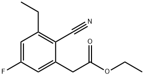 Ethyl 2-cyano-5-fluoro-3-ethylphenylacetate Structural