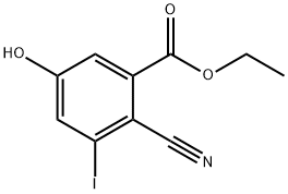 Ethyl 2-cyano-5-hydroxy-3-iodobenzoate Structural