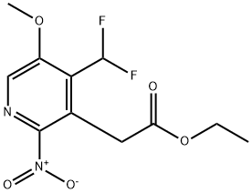 Ethyl 4-(difluoromethyl)-5-methoxy-2-nitropyridine-3-acetate Structural