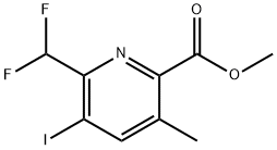 Methyl 2-(difluoromethyl)-3-iodo-5-methylpyridine-6-carboxylate Structural