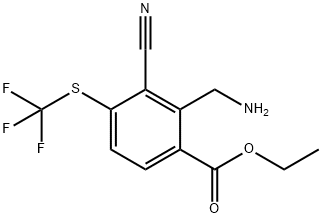 Ethyl 2-aminomethyl-3-cyano-4-(trifluoromethylthio)benzoate Structural
