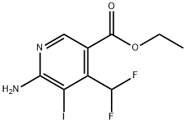 Ethyl 2-amino-4-(difluoromethyl)-3-iodopyridine-5-carboxylate Structural