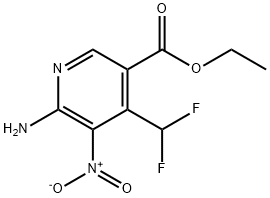 Ethyl 2-amino-4-(difluoromethyl)-3-nitropyridine-5-carboxylate Structural