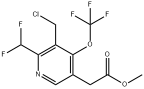 Methyl 3-(chloromethyl)-2-(difluoromethyl)-4-(trifluoromethoxy)pyridine-5-acetate Structural