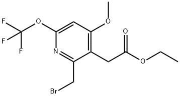 Ethyl 2-(bromomethyl)-4-methoxy-6-(trifluoromethoxy)pyridine-3-acetate Structural