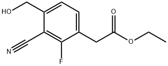 Ethyl 3-cyano-2-fluoro-4-(hydroxymethyl)phenylacetate Structural