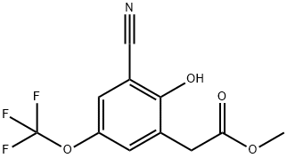 Methyl 3-cyano-2-hydroxy-5-(trifluoromethoxy)phenylacetate Structural